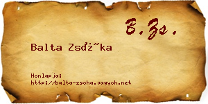 Balta Zsóka névjegykártya